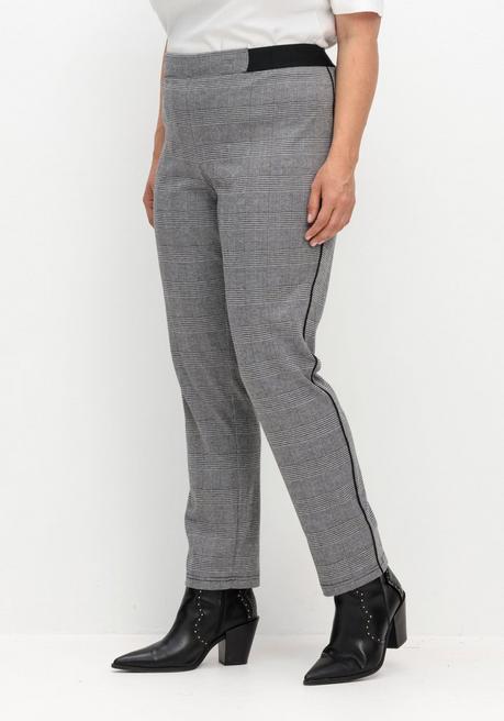 Sheego Schmale Hose Mit Grafischem Muster Und Stretchbund - Grau Gemustert Sheego