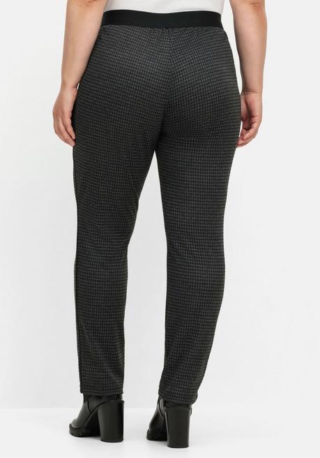Sheego Schmale Hose Mit Grafischem Muster Und Stretchbund - Schwarz Gemustert Sheego