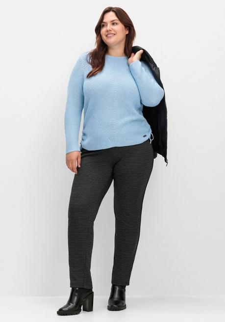 Sheego Schmale Hose Mit Grafischem Muster Und Stretchbund - Schwarz Gemustert Sheego