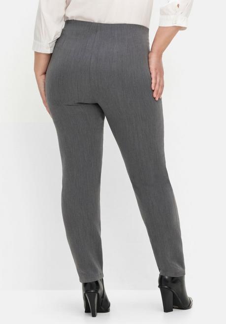Sheego Schmale Hose Mit Schlupfbund, In Melierter Optik - Anthrazit Meliert Sheego