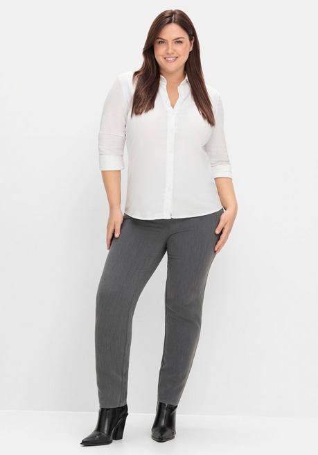 Sheego Schmale Hose Mit Schlupfbund, In Melierter Optik - Anthrazit Meliert Sheego