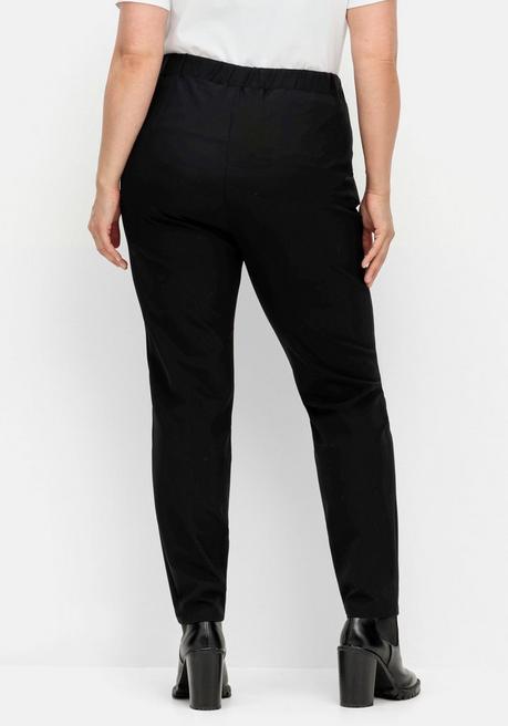 Sheego Schmale Hose Mit Stretchbund, Aus Scuba-Qualität - Schwarz Sheego