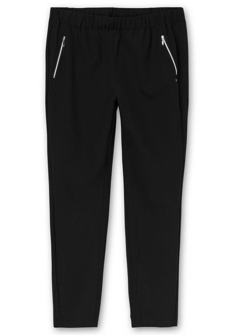 Sheego Schmale Hose Mit Stretchbund, Aus Scuba-Qualität - Schwarz Sheego