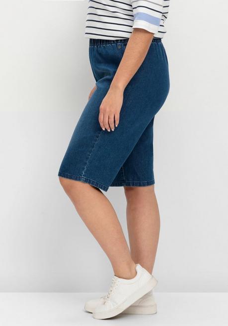 Sheego Schmale Jeans-Bermudas, Mit Gummibund - Blue Denim Sheego