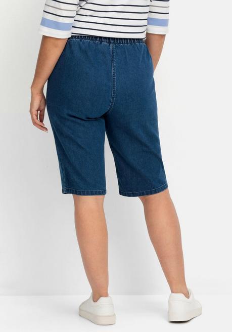 Sheego Schmale Jeans-Bermudas, Mit Gummibund - Blue Denim Sheego