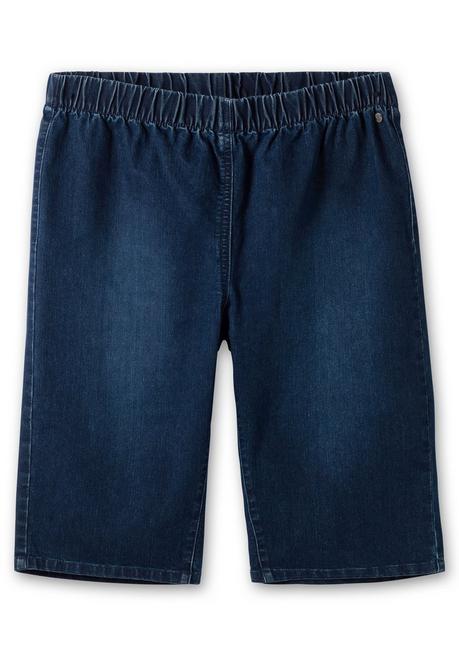 Sheego Schmale Jeans-Bermudas, Mit Gummibund - Dark Blue Denim Sheego