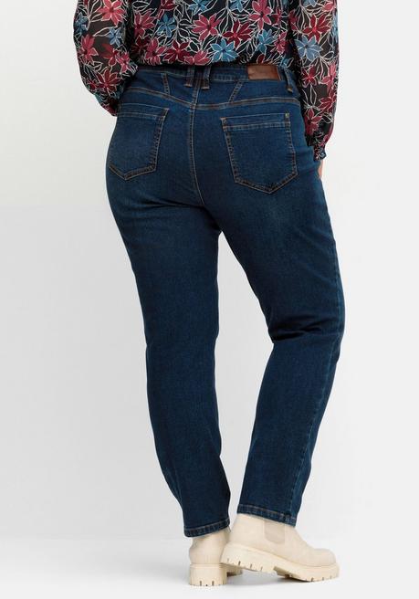 Sheego Schmale Jeans In Curvy-Schnitt PIA, In 5-Pocket-Form - Dark Blue Denim Sheego