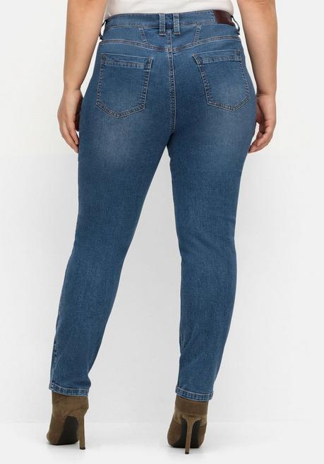 Sheego Schmale Jeans In Curvy-Schnitt PIA, In 5-Pocket-Form - Blue Denim Sheego