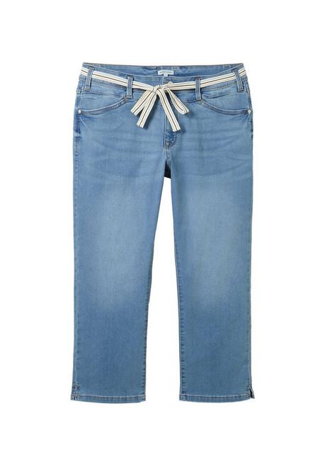 TOM TAILOR Plus Schmale Jeans Mit Bindeband Und Shapingeffekt - Light Blue Denim Sheego