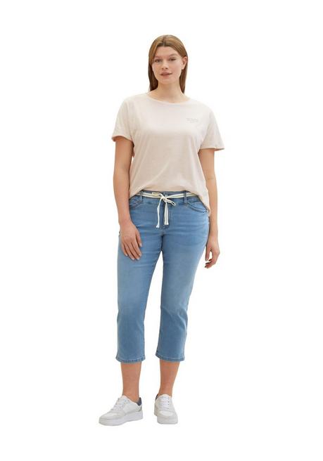 TOM TAILOR Plus Schmale Jeans mit Bindeband und Shapingeffekt - light blue Denim sheego