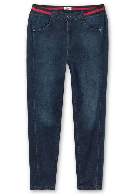 Sheego Schmale Jeans Mit Gestreiftem Gummibund - Dark Blue Denim Sheego
