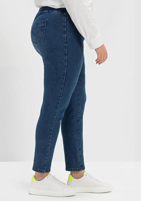 Sheego Schmale Jeans Mit Gummibund Und Teilungsnähten - Blue Denim Sheego