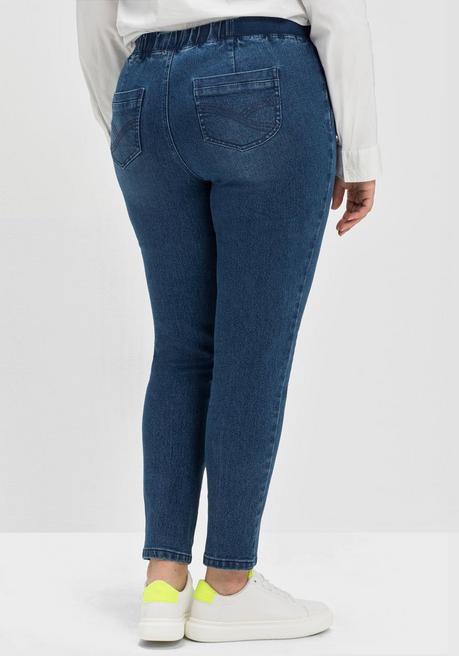 Sheego Schmale Jeans Mit Gummibund Und Teilungsnähten - Blue Denim Sheego