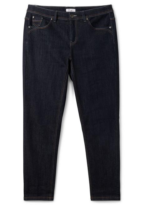 Sheego Schmale Jeans Mit Kontrastnähten - Blue Black Denim Sheego
