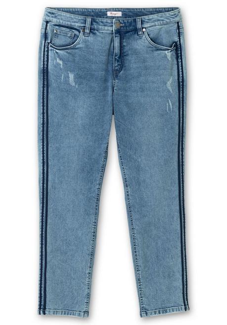 Sheego Schmale Jeans Mit Seitlichen Galonstreifen - Light Blue Denim Sheego