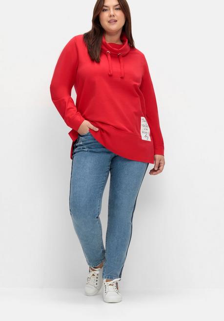 Sheego Schmale Jeans Mit Seitlichen Galonstreifen - Light Blue Denim Sheego