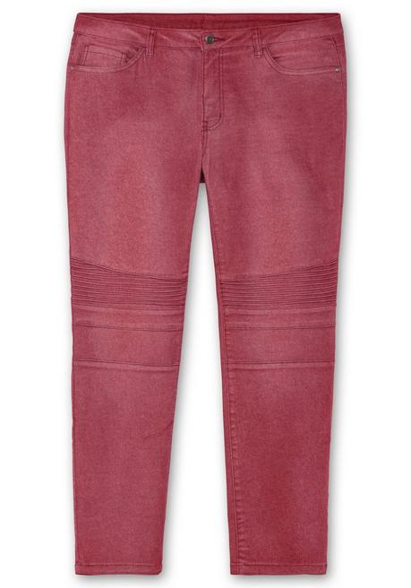 Sheego Schmale Jeans Mit Ziernieten Und Biesen - Dunkelrot Sheego