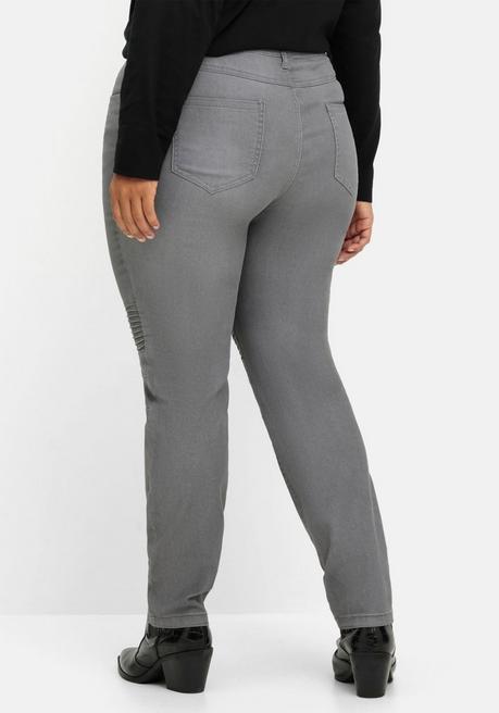 Sheego Schmale Jeans Mit Ziernieten Und Biesen - Grey Denim Sheego