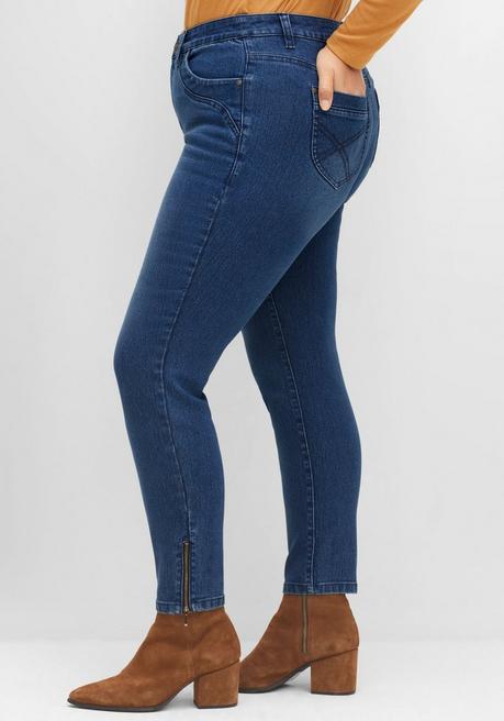 Sheego Schmale Jeans Mit Zippern Am Saumabschluss - Blue Denim Sheego