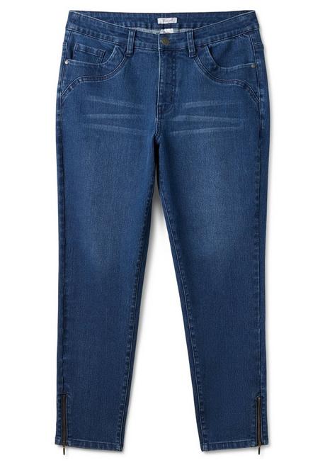 Sheego Schmale Jeans Mit Zippern Am Saumabschluss - Blue Denim Sheego