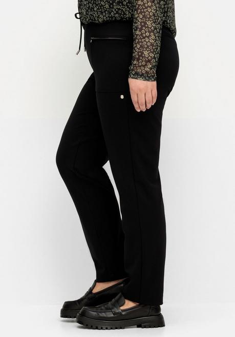Sheego Schmale Joggpants Im Cargostil, Mit Komfortbund - Schwarz Sheego