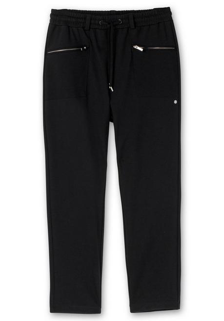 Sheego Schmale Joggpants Im Cargostil, Mit Komfortbund - Schwarz Sheego