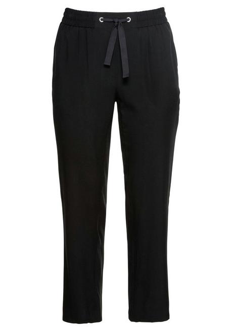 Sheego Schmale Joggpants Mit Schlupfbund Und Eingrifftaschen - Schwarz Sheego