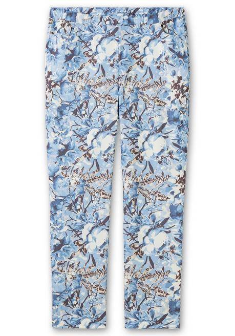 Sheego Schmale Schlupfhose Aus Bengalin, Mit Print - Blau Gemustert Sheego