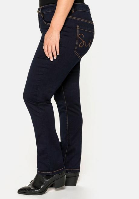 Sheego Schmale Stretch-Jeans Im 5-Pocket-Stil - Blue Black Denim Sheego