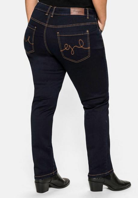 Sheego Schmale Stretch-Jeans Im 5-Pocket-Stil - Blue Black Denim Sheego