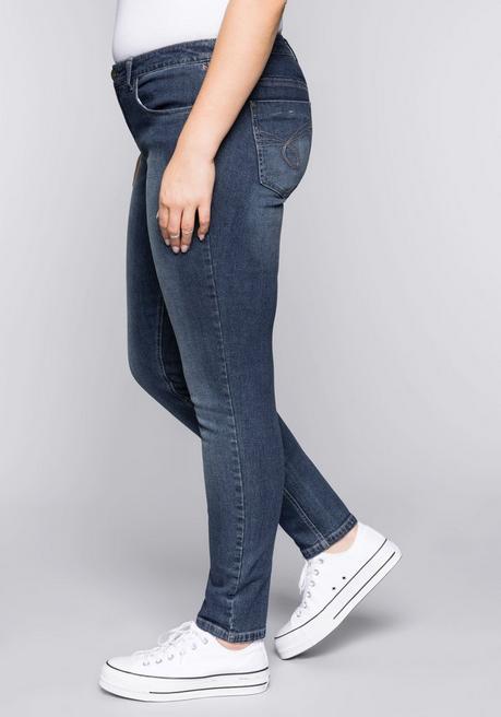 Sheego Schmale Stretch-Jeans In Curvy-Schnitt SUSANNE - Dark Blue Denim Sheego