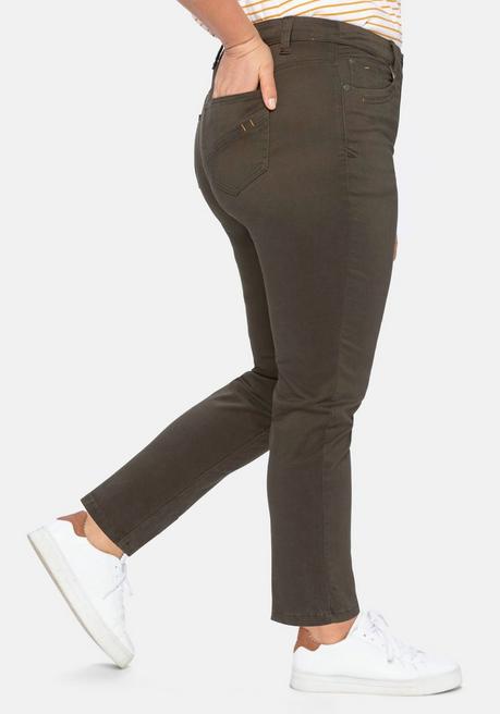 Sheego Schmale Stretchhose In Twill-Qualität - Dunkeloliv Sheego