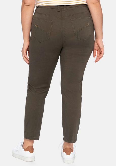 Sheego Schmale Stretchhose In Twill-Qualität - Dunkeloliv Sheego