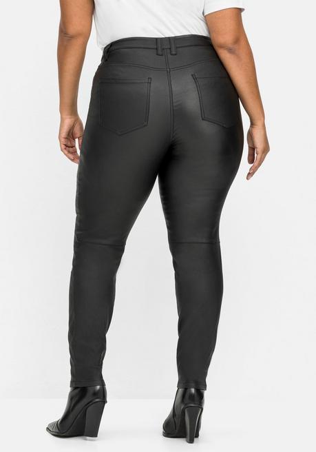 Sheego By Joe Browns Schmale Stretchhose Mit Leichtem Schimmer - Schwarz Sheego