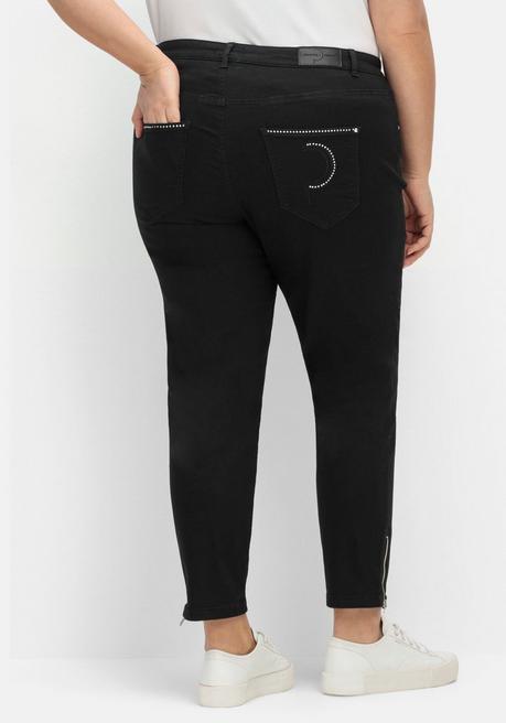 CREATION L PREMIUM Schmale Superstretch-Jeans Mit Glitzer-Details - Black Denim Sheego