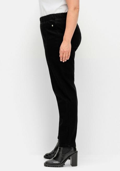 Sheego Schmale Thermohose Mit Gummibund, Innen Angeraut - Schwarz Sheego