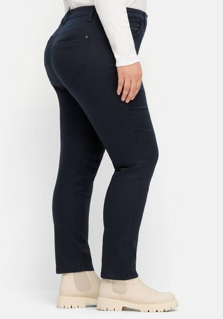 Sheego Schmale Twillhose Im 5-Pocket-Stil, Mit Ziernähten - Nachtblau Sheego