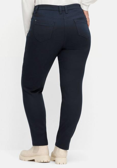 Sheego Schmale Twillhose Im 5-Pocket-Stil, Mit Ziernähten - Nachtblau Sheego