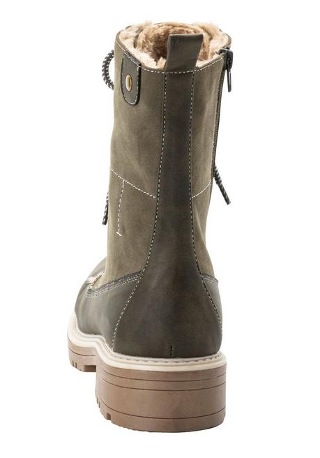 Sheego Schnürboots Mit Seitlichem Reißverschluss - Oliv Sheego