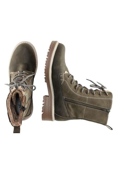 Sheego Schnürboots Mit Seitlichem Reißverschluss - Oliv Sheego