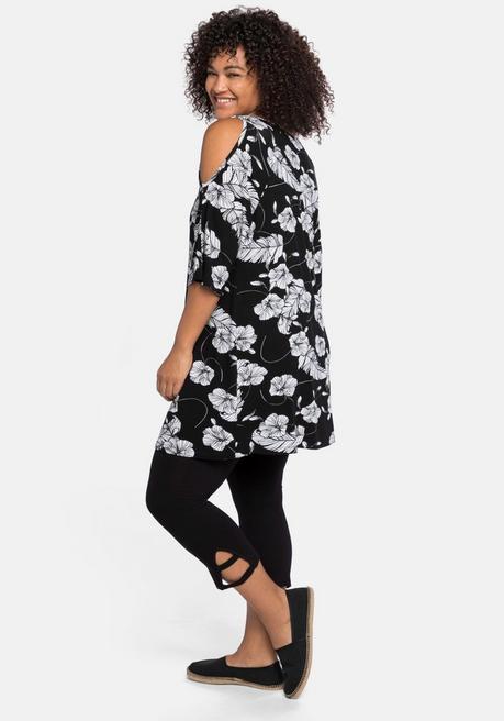 Sheego Set Aus Longshirt Und Caprileggings - Schwarz-weiß Sheego