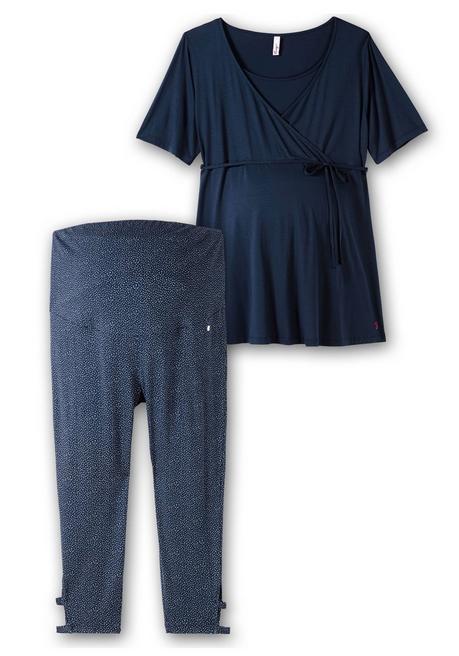 Sheego Set Aus Stillshirt Und Umstands-Leggings - Nachtblau Sheego