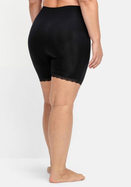 Sheego Shaping-Formpants Mit Hoher Taille Und Spitzensaum - Schwarz Sheego