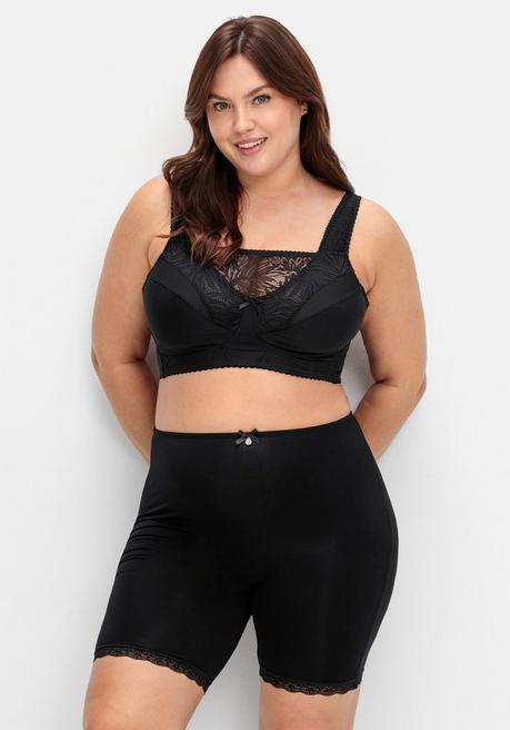 Sheego Shaping-Formpants Mit Hoher Taille Und Spitzensaum - Schwarz Sheego