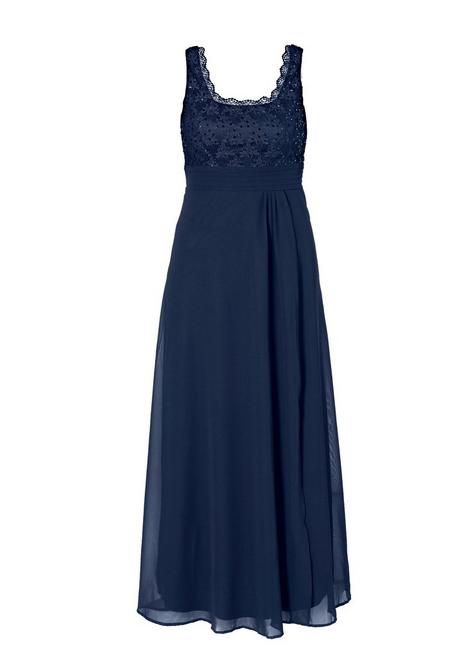 Sheego Abendkleid Mit Floraler Spitze - Blau Sheego
