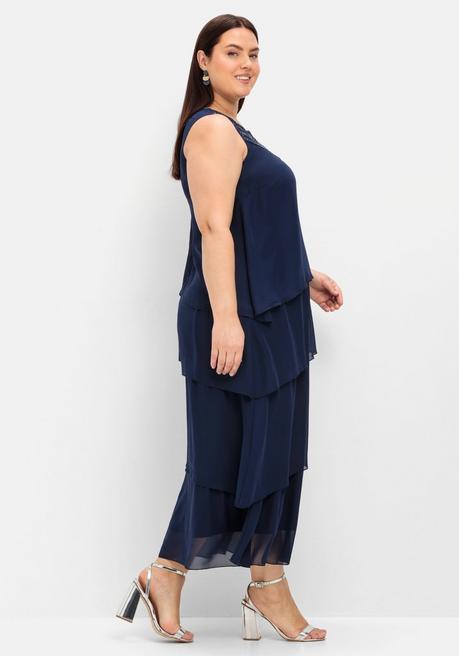 Sheego Abendkleid Mit Pailletten - Marine Sheego