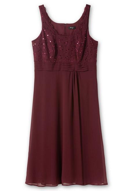 Sheego Abendkleid Mit Spitze - Aubergine Sheego