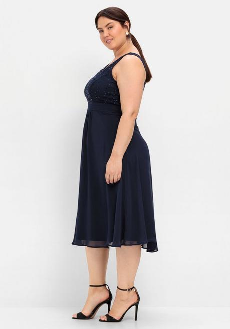 Sheego Abendkleid Mit Spitze - Marine Sheego