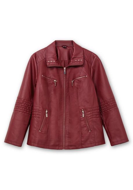 Sheego Bikerjacke In Lederoptik - Rot Sheego