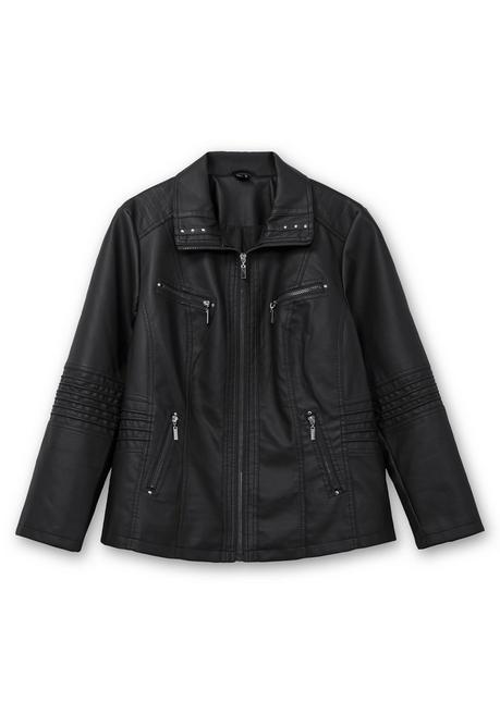 Sheego Bikerjacke In Lederoptik - Schwarz Sheego